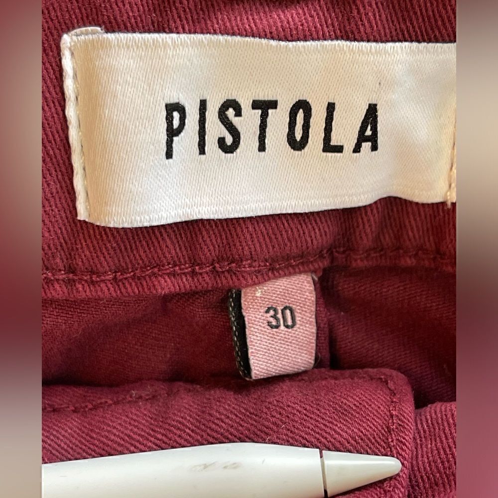 Pistola Tammy Trousers High Waisted Cropped Pants merlot Red Size 30. NWT - Picture 6 of 9